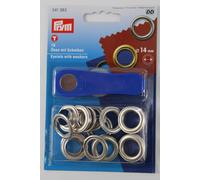 10 Ösen mit Scheiben ø 14mm silber