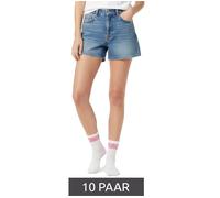 10 Paar bequeme ZWILLINGSHERZ Damen Socken Tennis-Socken mit Leoparden-Muster Alltags-Strümpfe Baumwoll-Socken 4603S K248144 Weiß/Pink