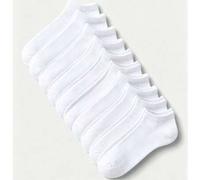 10 Paar Kinder weiße unsichtbare Knöchelsocken, atmungsaktives weiches Material, niedrig geschnittene Socken, hoch elastische Schul-Sport-Alltags-Basi