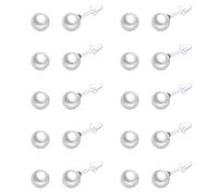 10 Paar Kunstperlen-Ohrstecker aus Kunststoff für empfindliche Ohren - 4-10 mm weiße bunte Perlen Set für Damen und Mädchen - Silikonstecker, 8mm, Kunststoff Harz, Kein Edelstein
