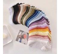 10 Paar/Packung Kindersocken in zufälliger Farbe für Herbst, Winter und Sommer, einfarbig, einfache Socken, geeignet für Sport und Lässig, tägliche Re