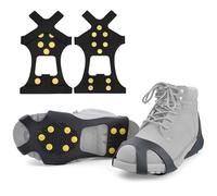 10 Schuhspikes Anti Rutsch Schuhspikes, Schuhkrallen Stretch Schuhe Spikes Für Schnee-und Eiswanderungen, Winter Outdoor Sports Klettern(L)