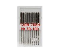 10 Standard Nähmaschinennadeln Flachkolben 130R/705H, Nr. 70-100