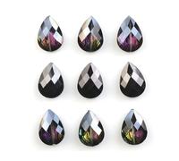 10 Stück 13 x 18 mm Kristall-Tropfen-Charms, Zubehör, facettiert(Half gunblack purple)