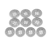 10 Stück 15mm Strassknöpfe, Silberne Zierknöpfe Geschenkideen | Glitzernde Zinklegierung, Dekorative Nähknöpfe für Blazer und Kissen, zum Ersetzen Verlorener Verschlüsse, Weihnachten Party