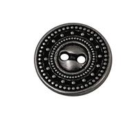 10 Stück 2 Loch silber mit schwarz Knöpfe aus Metall 11mm, 15mm, 18mm, oder 20mm (18mm)