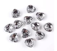 10 Stück 2 Löcher Silberne Herzen Acryl Nähknöpfe Dekorative Handwerk DIY Nähzubehör