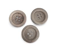 10 Stück beige grau echt Steinnuss Knöpfe 4 Loch in 15 mm, 20 mm oder 22 mm (20mm)