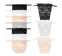 10 Stück BHS mit Spitzeneinsätzen, gespleißtem Leibchen, unsichtbarer Einlage, Spitzenträger-Druckknöpfen, Hakenbandeau, Anti-Peeping, (5 Farben)