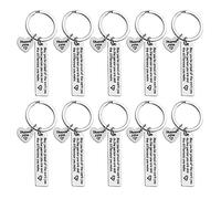 10 Stück Dankbarkeits-Schlüsselanhänger, Edelstahl-Schlüsselanhänger, Glücks-Schlüsselanhänger, Abschiedsgeschenke, personalisierte Geschenke, für Thanksgiving, Weihnachten, Abschlussfeier, Ruhestand