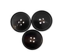 10 Stück echt Horn Knöpfe schwarz braun flach 4Loch in 15mm, 20mm, 22mm oder 25mm (25mm)
