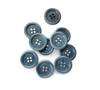 10 Stück Echte Steinnuss (Tagua/Corozo) - Flache 4-Loch Knöpfe in 8 Farben - 15mm, 20mm oder 22mm wählbar - Hochwertige Nähknöpfe für Jacken, Mäntel, Strickwaren DIY (türkis, 22mm)