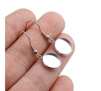 10 Stück Edelstahl Set mit runder Edelsteinbesatz für 6 8 10 12 14 16 18 20 25 30mm blanke Basis, DIY Schmuckzubehör Ohrringe