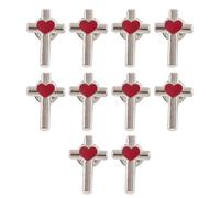 10 Stück emaillierte Kreuz Herz Broschennadeln, elegante christliche Schmuckaccessoires, Geschenk für Geburtstage, Jubiläen, Alltagskleidung