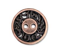 10 Stück flach kupfer farbene Metall Knöpfe 2 Loch 13mm, 15mm, 20mm oder 25mm (25mm)