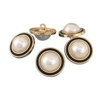 10 STÜCK Goldene Perlenknöpfe mit Kunststoffschaft für Kleidungszubehör - Geeignet für Nähen, Scrapbooking und Kleidung-DIY-Dekoration