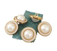 10 STÜCK Goldene Perlenknöpfe mit Kunststoffschaft für Kleidungszubehör - Geeignet für Nähen, Scrapbooking und Kleidung-DIY-Dekoration