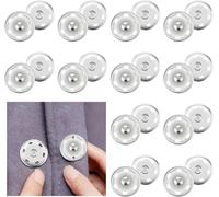 10 Stück große Knöpfe, Druckknöpfe, multifunktionale Druckknöpfe, Druckknöpfe für Kleidung, schwarzes Druckknopf-Set, Druckknopf-Verschluss-Set für Kleidung, Taschen, DIY-Handwerk (Silber, 6MM)