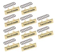 10 Stück handgefertigte Metalletiketten für Kleidung, Jeans, Schuhe, Taschen, Kleidungsstücke, rechteckig, handgefertigt, bedrucktes Etikett, DIY, Nähen, Basteln, handgefertigte Etiketten zum Nähen