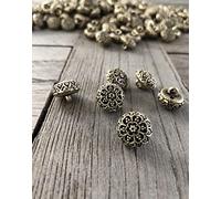 10 Stück hinreissende Dirndl Knöpfe aus Metall 14mm gold farben made in Germany (goldfarben)