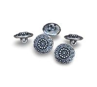 10 Stück hübsche silber Dirndl Knöpfe aus Metall 13mm Ösenknopf