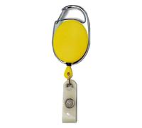 10 Stück JOJO - Ausweishalter Ausweisclip Schlüsselanhänger ovale Form, Metallumrandung Druckknopfschlaufe, Farbe: gelb