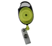 10 Stück JOJO - Ausweishalter Ausweisclip Schlüsselanhänger ovale Form, Metallumrandung Druckknopfschlaufe, Farbe transparent gelb