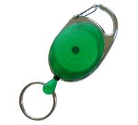 10 Stück JOJO - Ausweishalter Ausweisclip Schlüsselanhänger ovale Form, Metallumrandung Schlüsselring, Farbe transparent grün