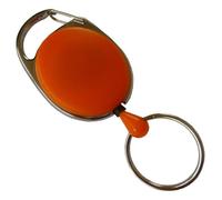 10 Stück JOJO - Ausweishalter Ausweisclip Schlüsselanhänger ovale Form, Metallumrandung Schlüsselring, Farbe orange