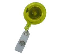 10 Stück JOJO - Ausweishalter Ausweisclip Schlüsselanhänger, runde Form, Gürtelclip, Druckknopfschlaufe, Farbe transparent gelb