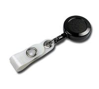 10 Stück JOJO - Ausweishalter Ausweisclip Schlüsselanhänger, runde Form, Gürtelclip, Druckknopfschlaufe, Farbe Schwarz