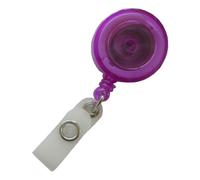 10 Stück JOJO - Ausweishalter Ausweisclip Schlüsselanhänger, runde Form, Gürtelclip, Druckknopfschlaufe, Farbe transparent lila