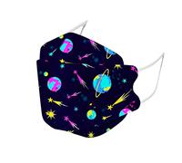 10 Stück Kinder Mundschutz mit Cartoon-Druck Motiv, Einweg Fisch-Form 4-Lagige 3D Maske_Schutz, Jungen Mädchen Atmungsaktiv Geruchlos MNS Masken-Tücher