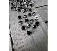 10 Stück kleine Mini Metall Knöpfe silber matt mit farbigem Strass in hellblau, blau, rosé, lila oder hellgrün 10mm (schwarz)