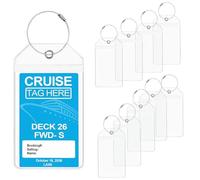 10 Stück Kofferanhänger Kreuzfahrt mit 10 Verschraubbaren Metallband, 19 x 9 cm wasserfeste pvc gepäckanhänger für kreuzfahrten, Kreuzfahrt Gepäckanhänger, für Reisegepäck, Taschen, Rucksäcke