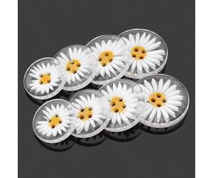 10 Stück kreative kleine Gänseblümchen Knopf Set, Kunststoff Dekorknöpfe als Accessoire für Hemd, Pullover, Strickjacke, Mantel und andere Kleidung
