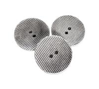 10 Stück leicht strukturierte 2 Loch silber mattfarben fast flache Metall Knöpfe schlicht in 15mm, 18mm oder 20mm (15mm)