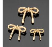 10 Stück Metallknöpfe mit Schleife und Schaft, modische dekorative Knöpfe zum Nähen, für Strickjacken, Mäntel, Kleidung, Bastelprojekte, Schwarz, 23 mm * 18 mm-Golden-20 mm * 16 mm