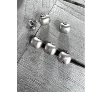 10 Stück Mini Apfel niedliche sehr kleine silber matt farbene Metallknöpfe 10mm zum Annähen