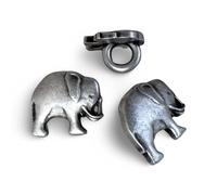 10 Stück Mini Elefant niedliche sehr kleine silber matt farbene Metallknöpfe 10mm zum Annähen