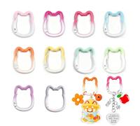 10 Stück Mini Karabiner, Karabinerhaken Klein Bunt, Schlüsselanhänger Basteln, Schlüsselanhänger Selber Machen für Riemenkette, Rucksack, DIY-Bastelarbeiten (Farbe 1)