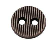 10 Stück, Mini Metall Knöpfe, 10mm 2 Loch, silber antik, geschwärzt, mit Rillen Metallknöpfe