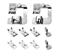 10 Stück Nähfüße für Nähmaschine, Nähmaschinenfüße Set, inkl. 3 Universal Nähfuß,3 Leder 2 Saum Nähfuß,2 Plissee für Dünne Stoffe Kompatibel mit Brother/Singer/W6/Elina/Janome