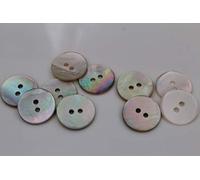 10 Stück, natürlich schimmernde Perlmuttknöpfe, 2 Loch aus europäischer Fertigung, flach in 10 Größen erhältlich Perlmutt (25mm)