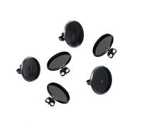 10 Stück Ohrstecker Cabochon Lünette Einstellungen Edelstahl Leer Runde Ohrring Lünette Tablett für DIY Schmuck Machen Schwarz 6Mm
