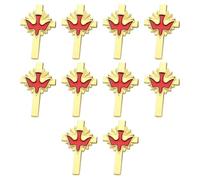 10 Stück/Packung Friedens-Symbol-Brosche mit Kruzifix-Detail-Form für Gedenkstätten, Geschäftstreffen, Alltagskleidung, Friedensvogel-Brosche, Gold-color, Wie beschrieben