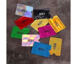 10 Stück RFID-blockierende Kartenschutzhüllen in Zufallsfarben, Kreditkartenetui aus Aluminiumlegierung, Geldbörsen-Hüllen für Bank-/Ausweiskarten für