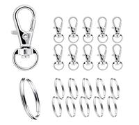 10 Stück Schlüsselanhänger Karabiner, Karabinerhaken Klein mit Drehgelenk Schlüsselkarabiner Key Ring Metall für DIY Keychain Anhänger Basteln