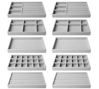 10 Stück Schmucktablett, Schmuck Organizer Schublade, Stapelbar Schmuckaufbewahrung Schublade, Schmuckeinsatz zum Aufbewahren und Präsentieren, Schubladeneinsatz für Halsketten Armbänder Ohrring