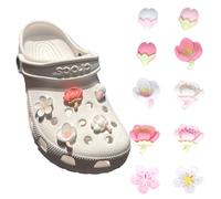 10 Stück Schuh Charms für Crocs Anstecker Blumen Shoe Charms für Jibbitz Crocs Schuhanstecker für crocs Jibbitz Dekoration Schuh Schmuck Süße Cartoon Blume Sakura Mädchen DIY Dekoration Schuhanhänger
